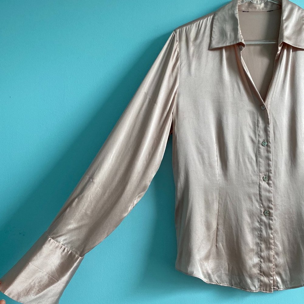 100% Silk Blush Pink Blouse
